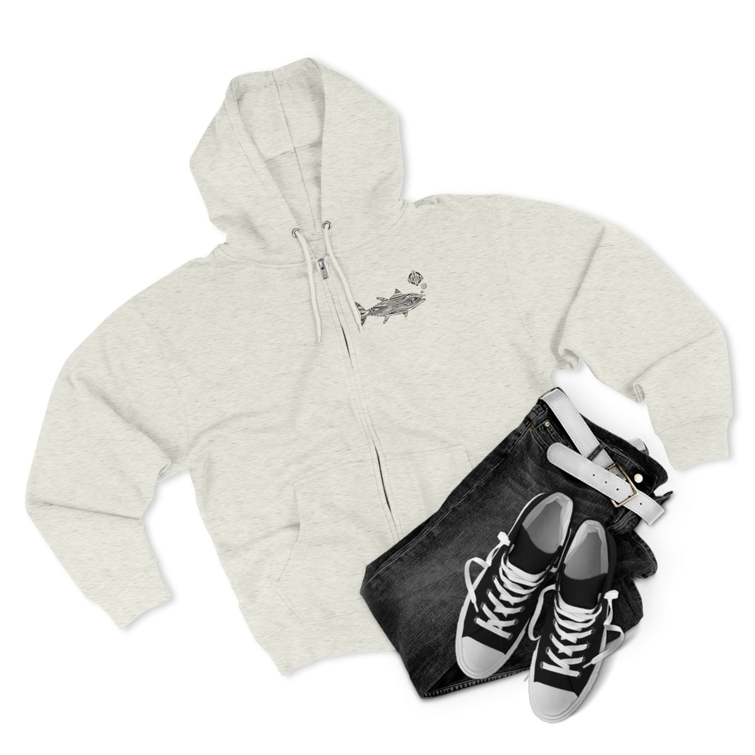 Ventana Wooden Tuna Unisex - Zip Cotton Blend Fleece Hoodie