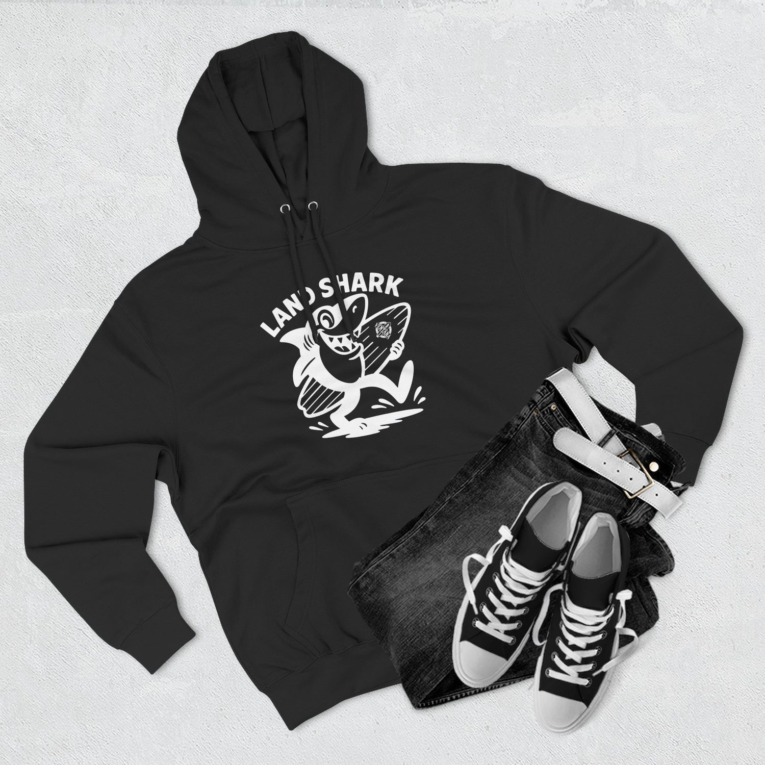 Land Shark Unisex - Pull-Over Cotton Blend Fleece Hoodie