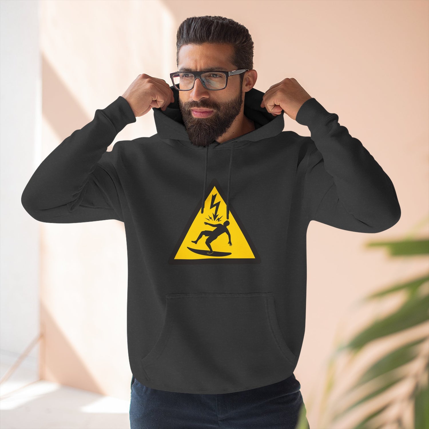 Electric Surfer Unisex - Pull-Over Cotton Blend Fleece Hoodie