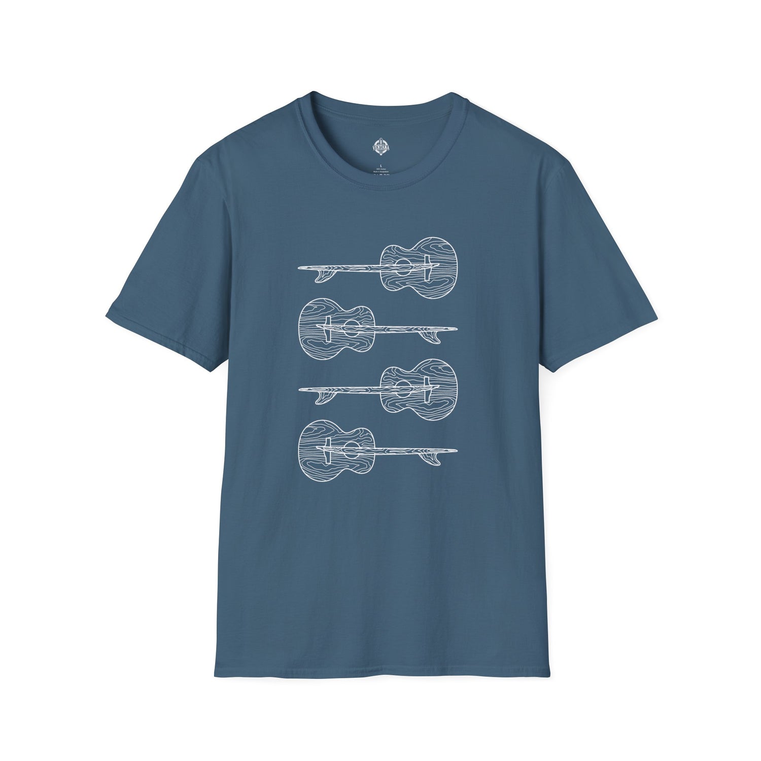 Ventana Santa Cruz Guitar Collab Unisex - Soft Style U.S. Cotton T-Shirt