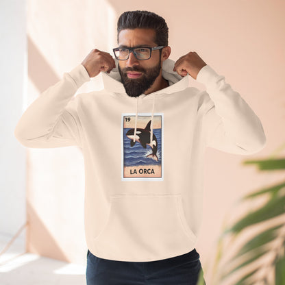 Orca Lotería Unisex - Pull-Over Cotton Blend Fleece Hoodie (La Orca)