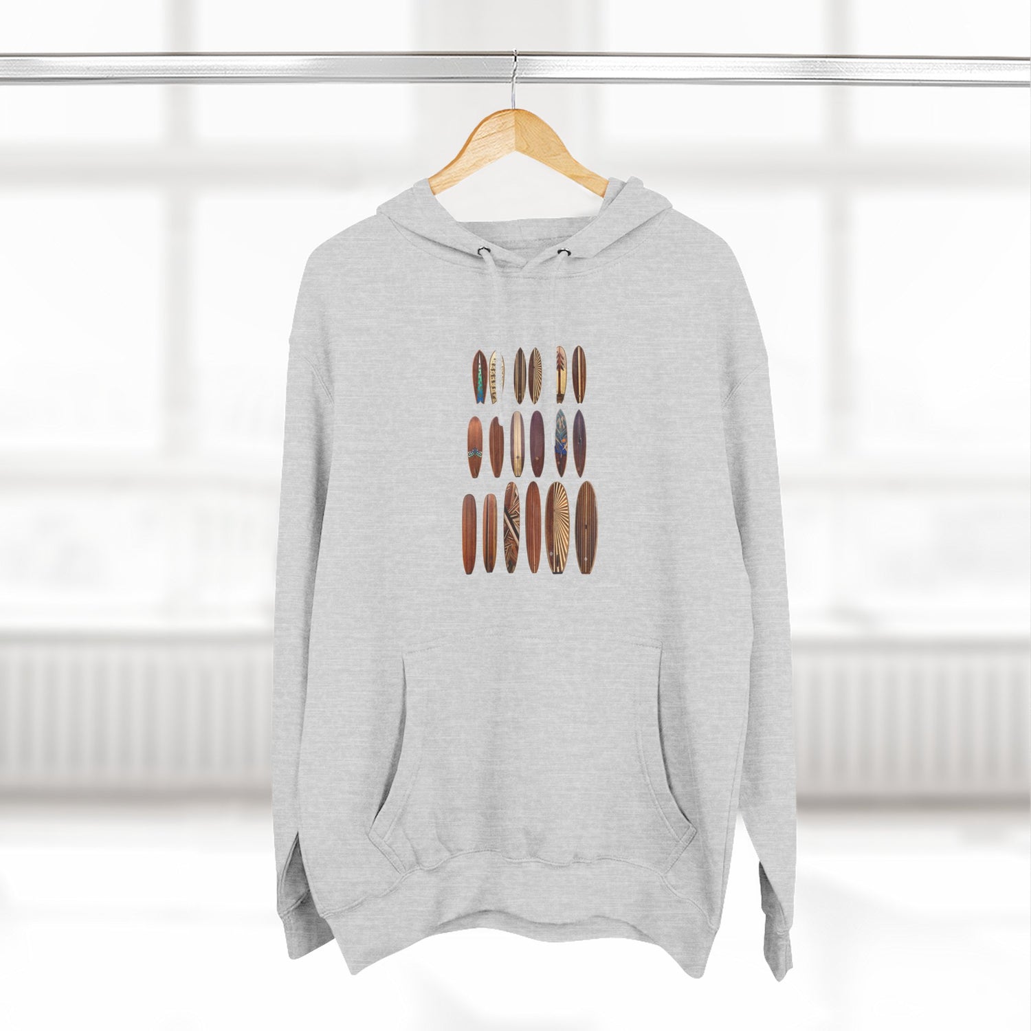 Ventana Wooden Surfboards Unisex - Pull-Over Cotton Blend Fleece Hoodie