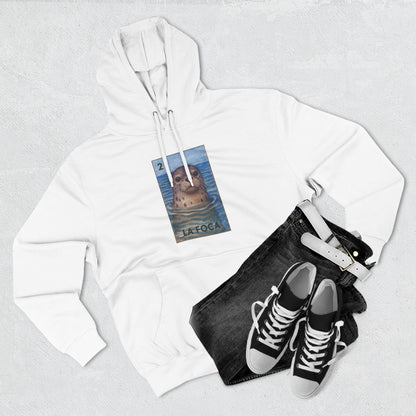 Seal Lotería Unisex - Pull-Over Cotton Blend Fleece Hoodie (La Foca)