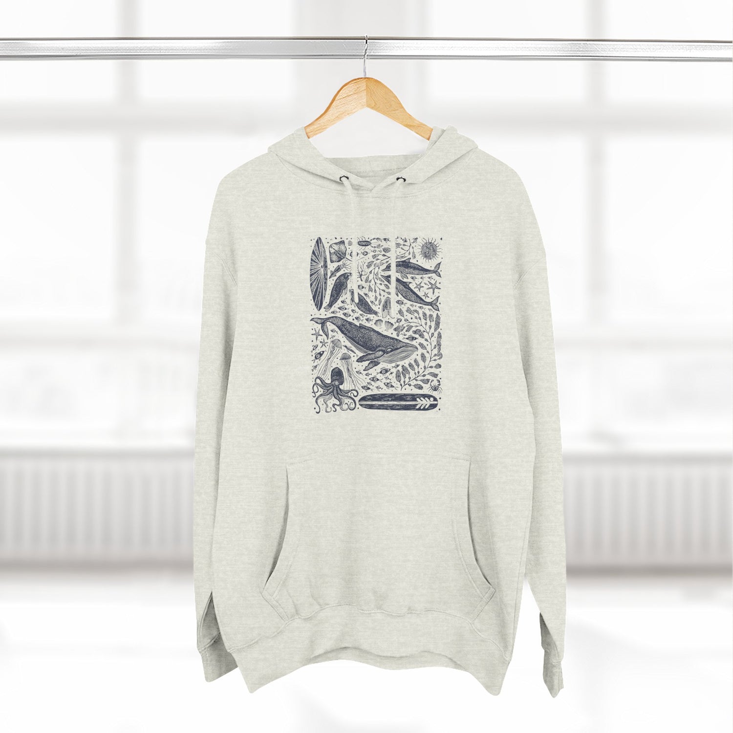 Ventana Marine Life by Lili Arnold Unisex - Pull-Over Cotton Blend Fleece Hoodie