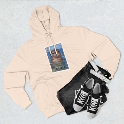 Seal Lotería Unisex - Pull-Over Cotton Blend Fleece Hoodie (La Foca)