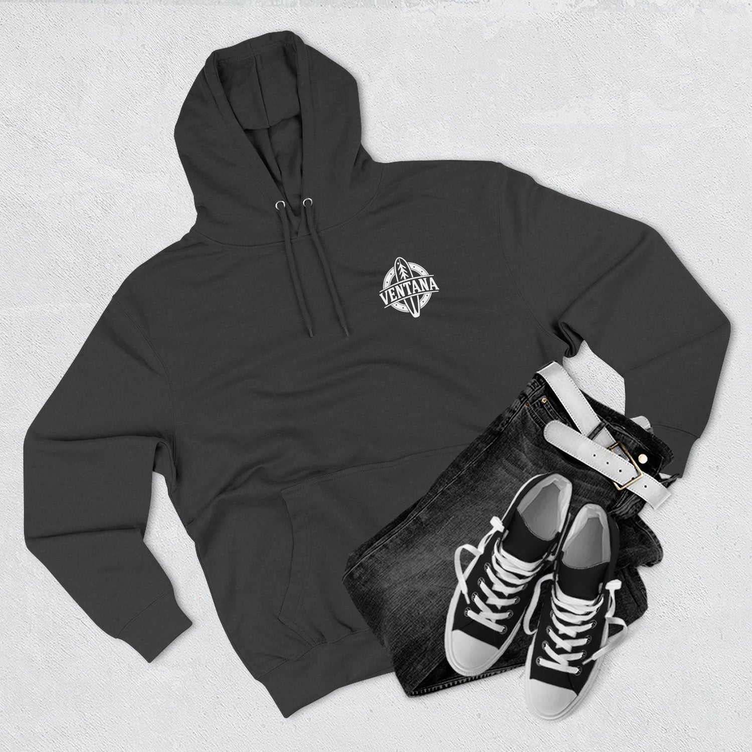 Ventana Surfsquatch by Thiago Bianchini Unisex - Pull-Over Cotton Blend Fleece Hoodie